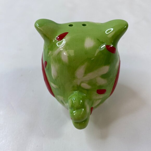 TII Collections Ceramic Red Green Speckled Owl Salt & Pepper Shaker Set - Picture 3 of 10